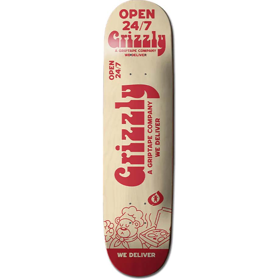 Grizzly By The Slice Skateboard Deck - Natural 8"