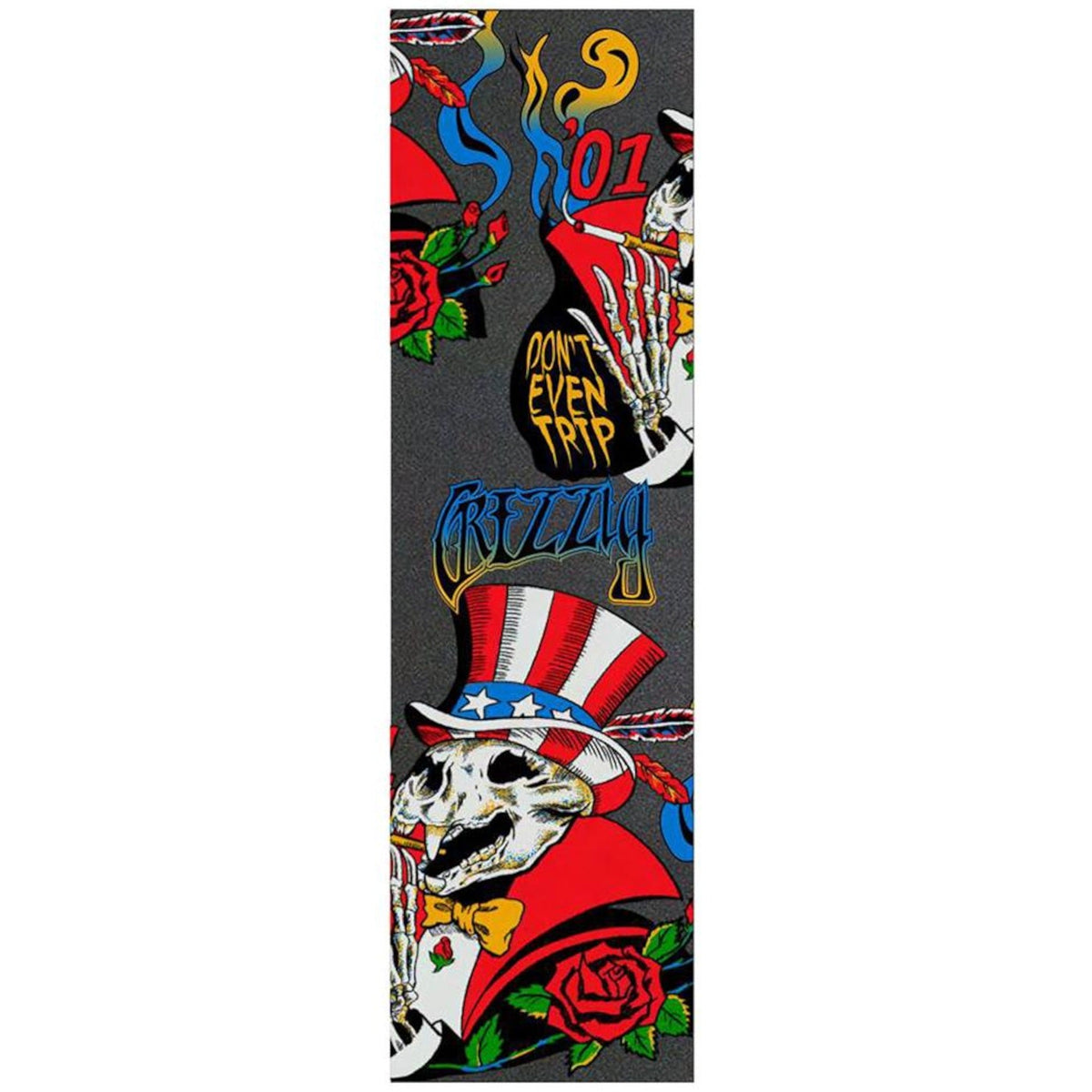 Grizzly Don't Even Trip Skateboard Grip Tape - Black 9"