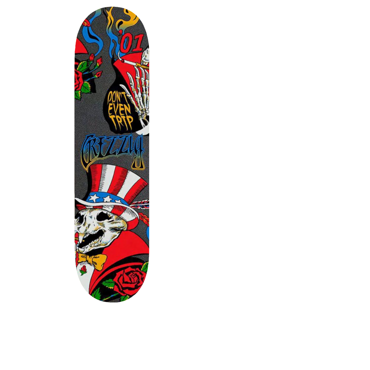 Grizzly Don't Even Trip Skateboard Grip Tape - Black 9"