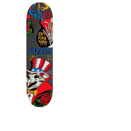 Grizzly Don't Even Trip Skateboard Grip Tape - Black 9"