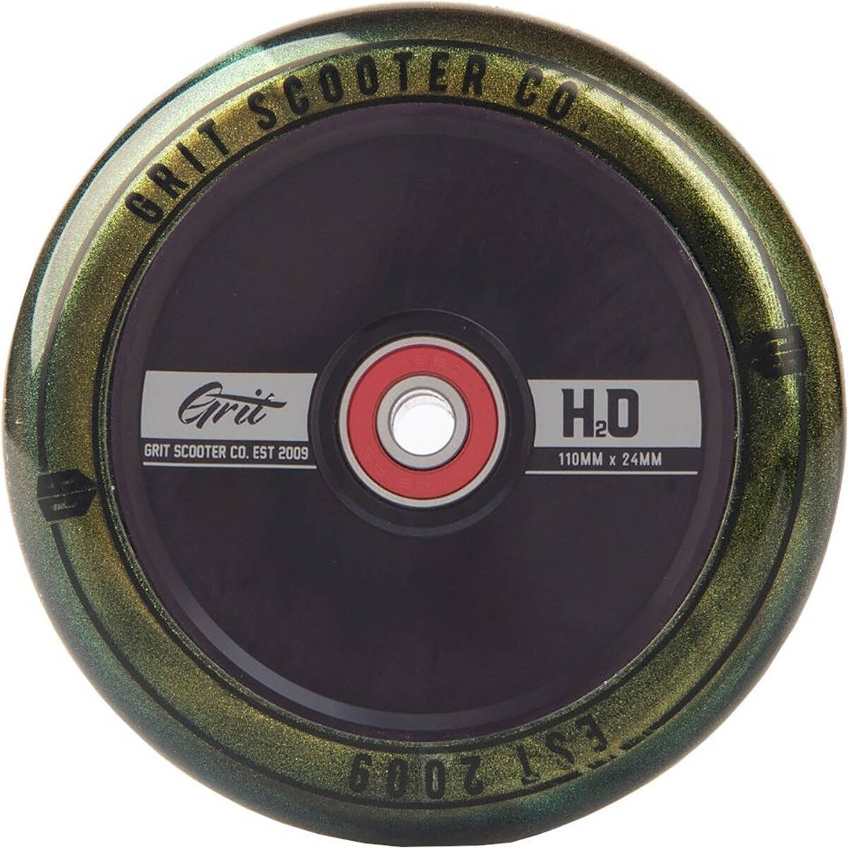 Grit H2O Hollow Core 110mm Scooter Wheel - Black/Gold