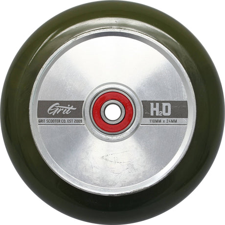 Grit H2O Hollow Core Scooter Wheel 110mm - Silver/Olive
