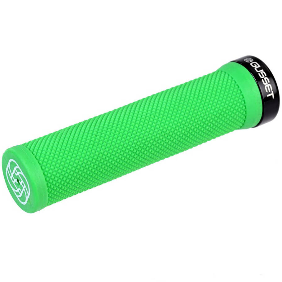 Gusset Single File Scooter Grips - Green