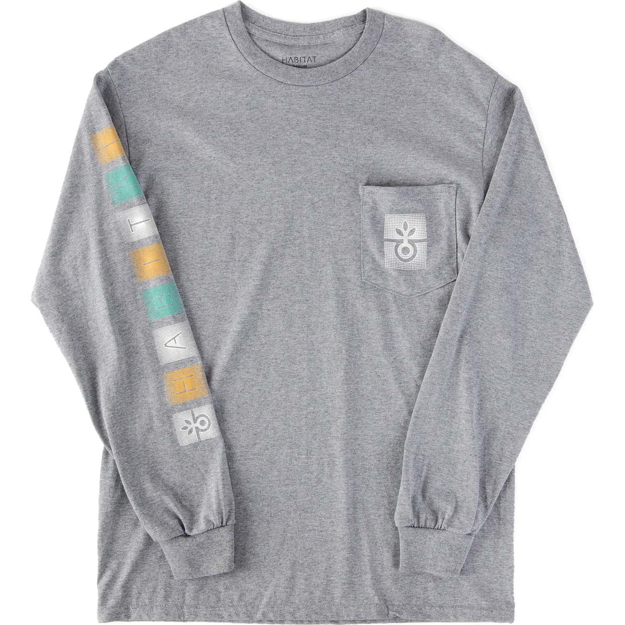 Habitat Dot Gain L/S Pocket T Shirt - Heather Grey