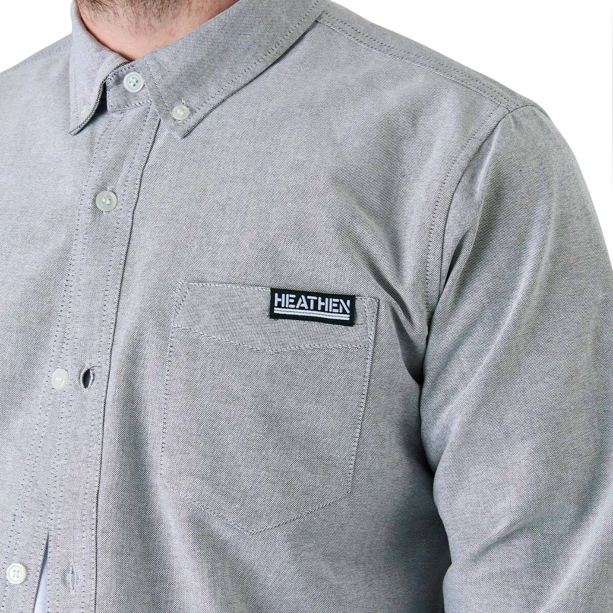 Heathen Cannibal Ox-ford Longsleeve Shirt - Nothing Grey