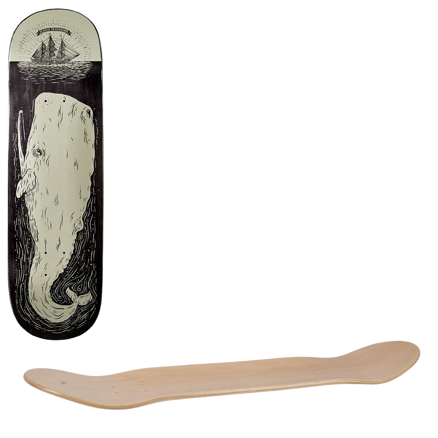 Heathen Moby Rising Skateboard Deck 8.5"