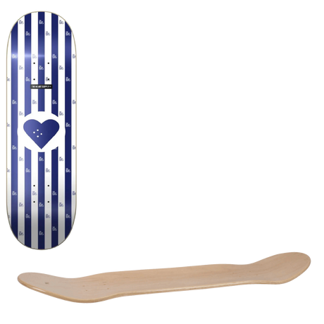 The Heart Supply Round Logo Stripes Skateboard Deck - Blue 8.25"