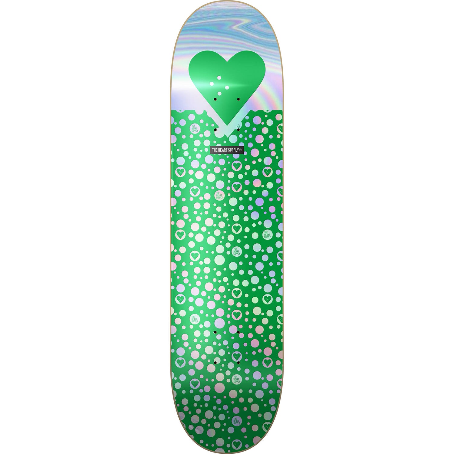 The Heart Supply Foil Logo Custom Skateboard - Green 8"