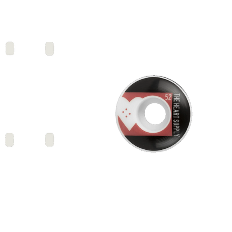 The Heart Supply Even Skateboard Wheels - Red 52mm