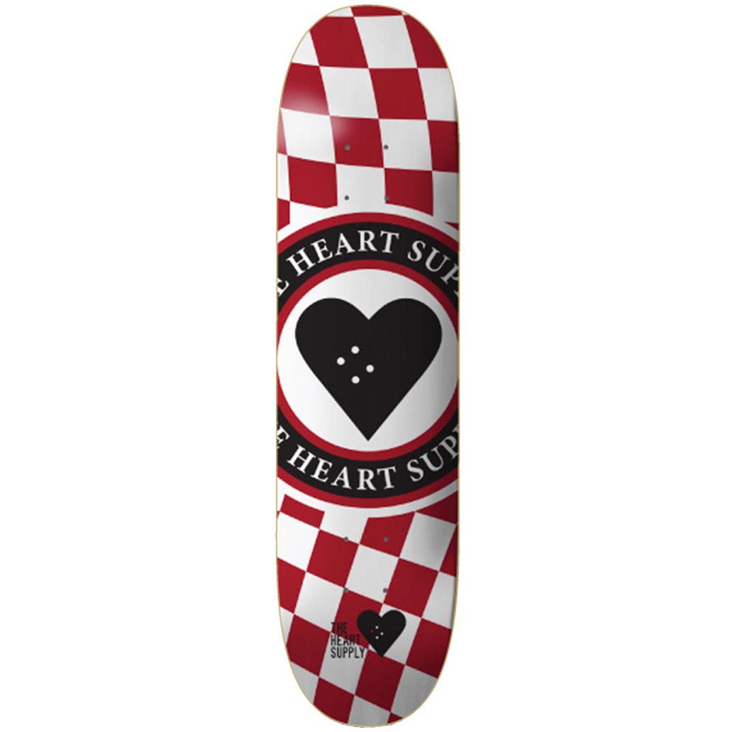 The Heart Supply Insignia Check Skateboard Deck - Red 8.25''