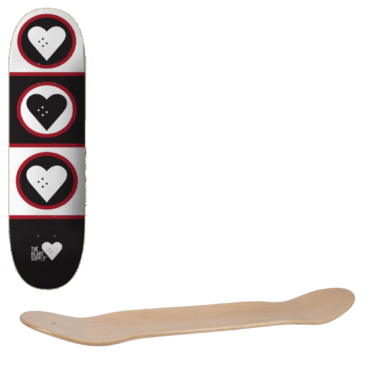 The Heart Supply Squad Skateboard Deck - Black/White 8.5"