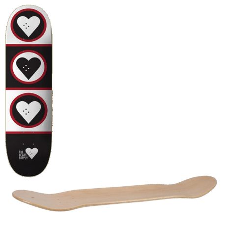 The Heart Supply Squad Skateboard Deck - Black/White 8.5"