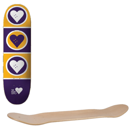 The Heart Supply Squad Skateboard Deck - Kobe (Yellow/Purple) 8.25"