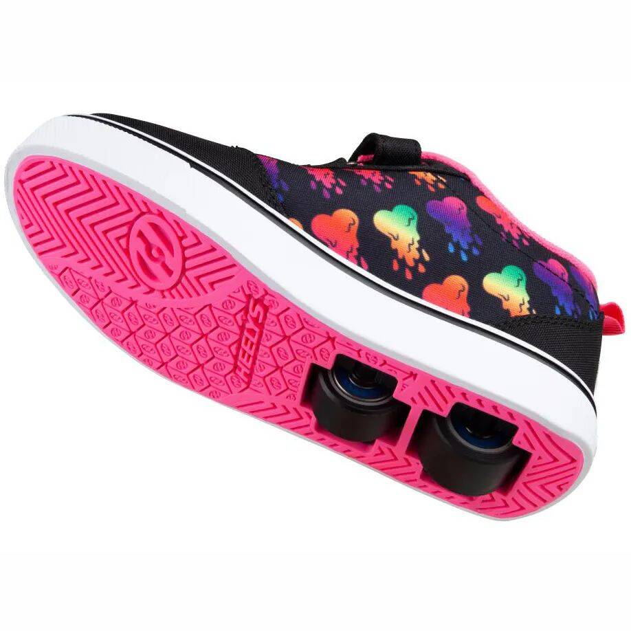 Heelys X2 Pro 20 - Black/Rainbow Metallic Hearts