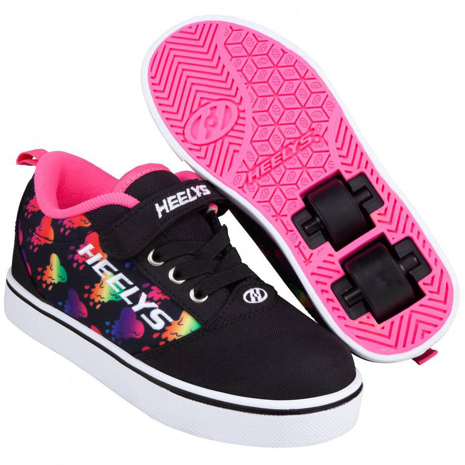 Heelys Pro 20 X2 - Black/Rainbow Metallic Hearts J11