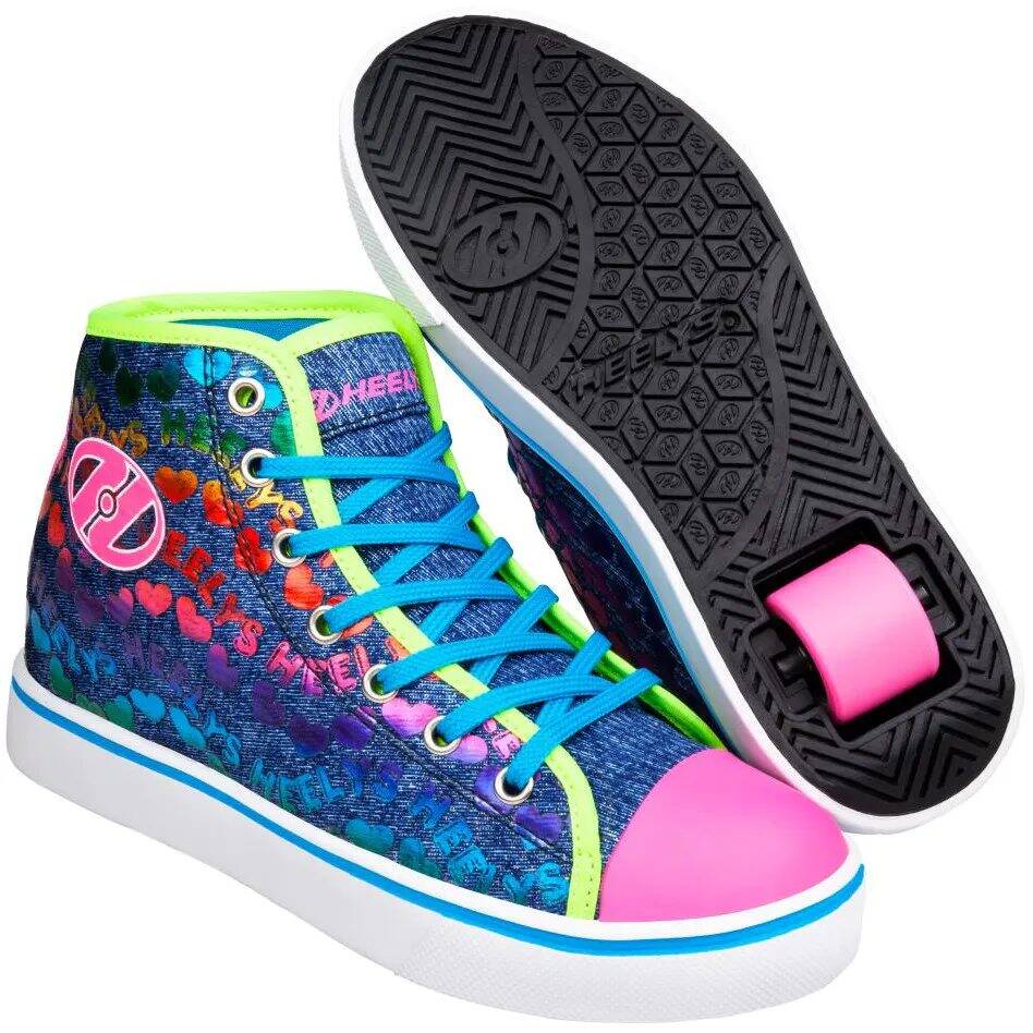 Heelys Veloz - Denim/Glitter/Rainbow UK 7
