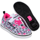 Heelys X2 GR8 Pro - White/Black/Hot Pink/Skulls