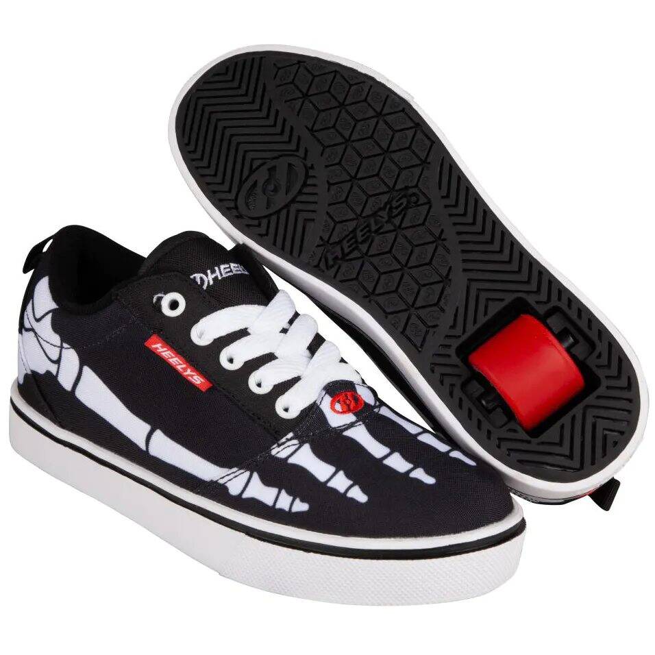 Heelys Pro 20 Prints - Black/White/Red/Skeleton UK 4