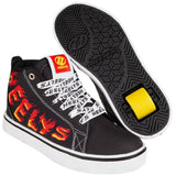Heelys Racer 20 Mid - Black/White/Red/Yellow Flame UK 4