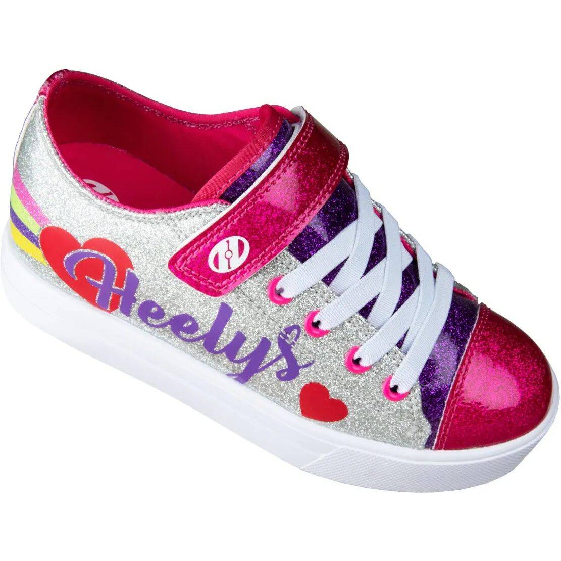 Heelys Snazzy X2 - Silver/Rainbow/Heart