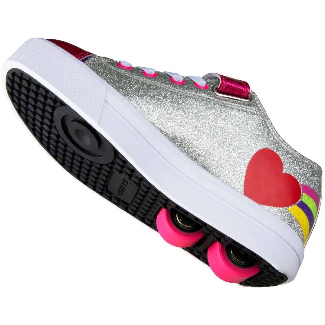 Heelys Snazzy X2 - Silver/Rainbow/Heart