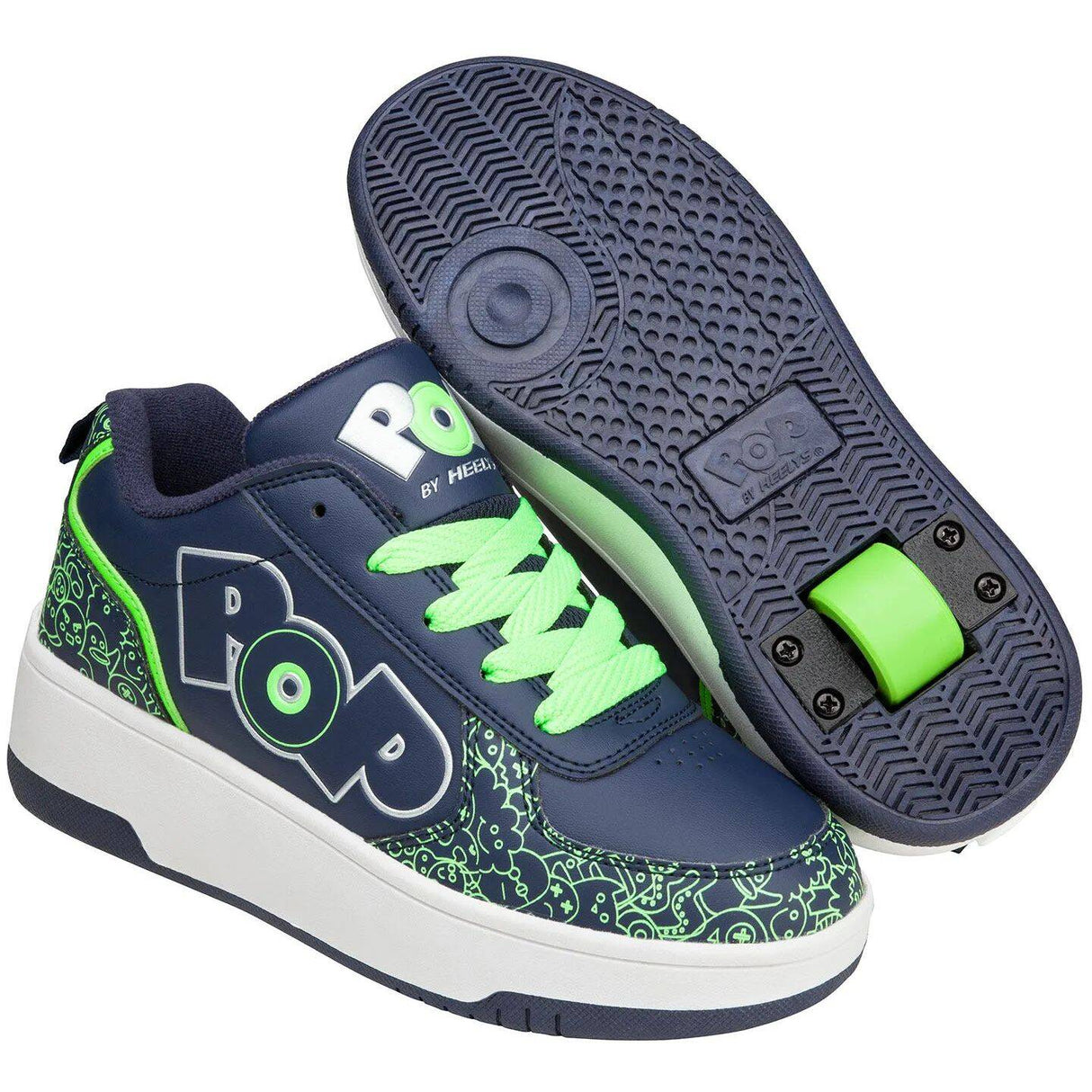 Heelys POP Strike - Navy/Neon Green/Silver