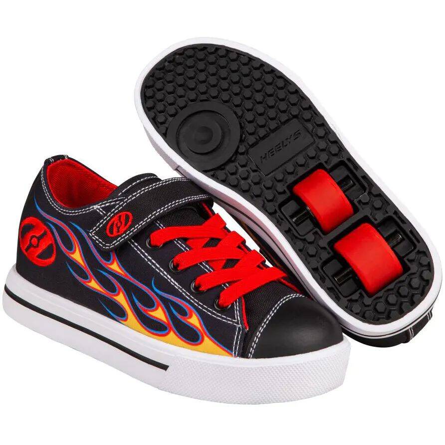 Heelys Snazzy X2 - Black/Yellow/Red Flame