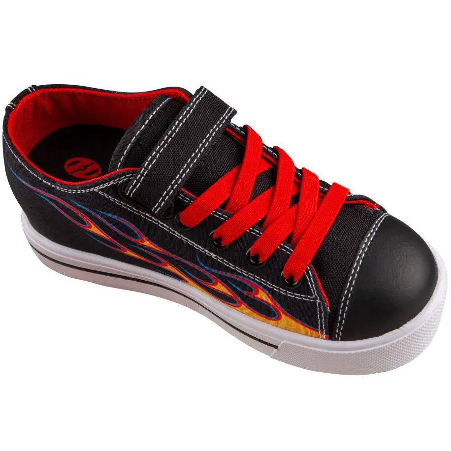 Heelys Snazzy X2 - Black/Yellow/Red Flame