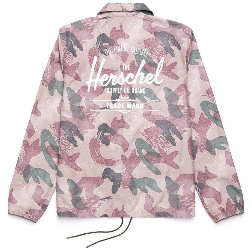 Herschel Classic Logo Voyage Coach Jacket - Brushstroke Camo/White