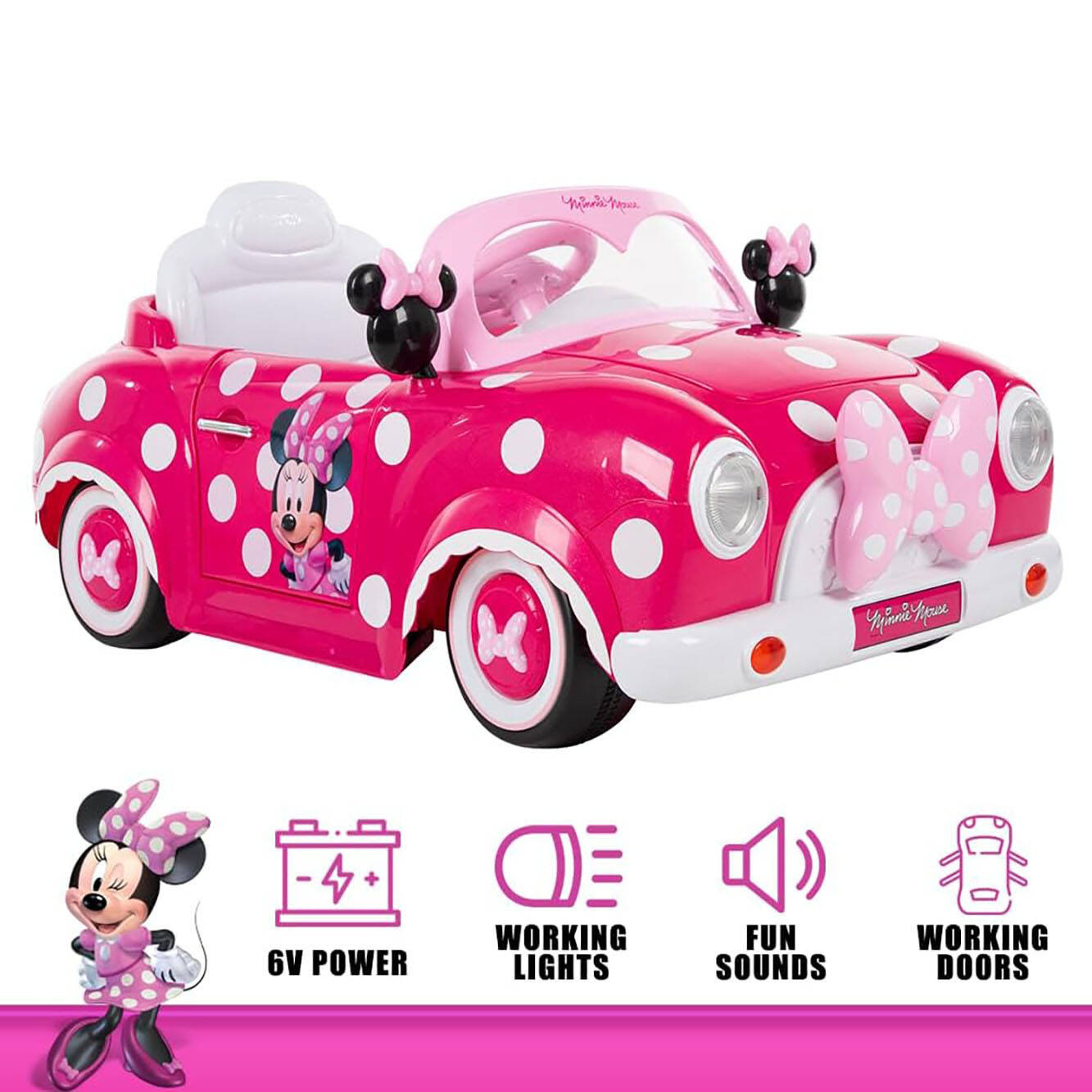 Huffy Minnie Mouse 6V Electric Ride On Car