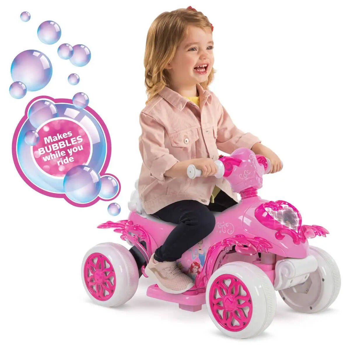 Huffy Princess Bubble 6V Electric Ride On Quad - Pink