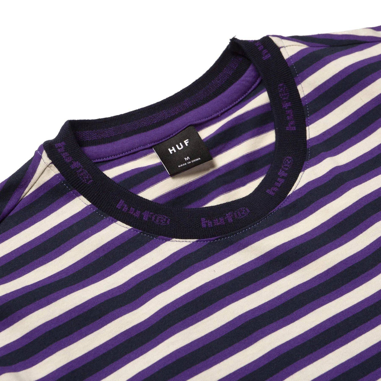 Huf Alex Stripe T Shirt - Off White