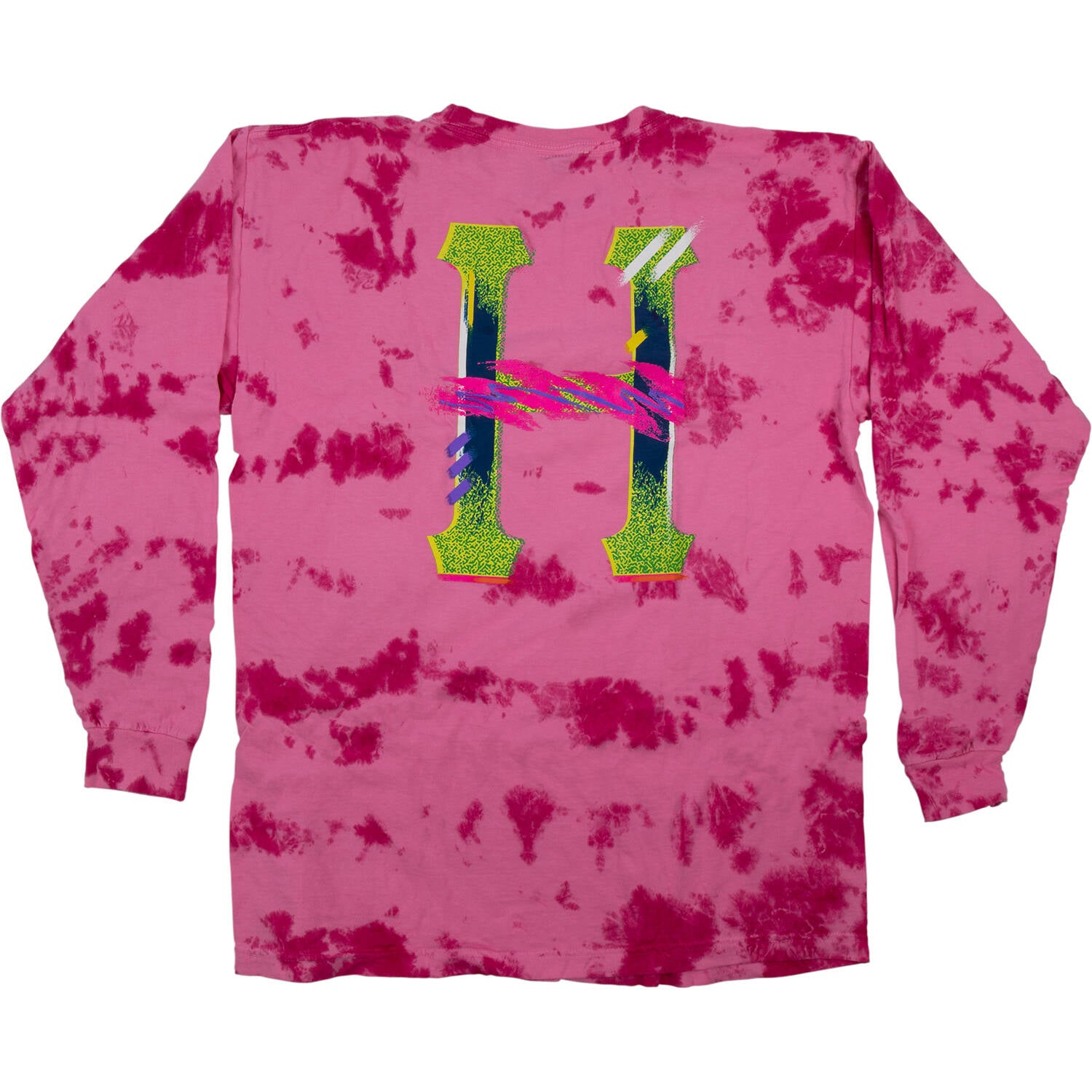 Huf Classic H Watercolour Long Sleeve T Shirt - Pink