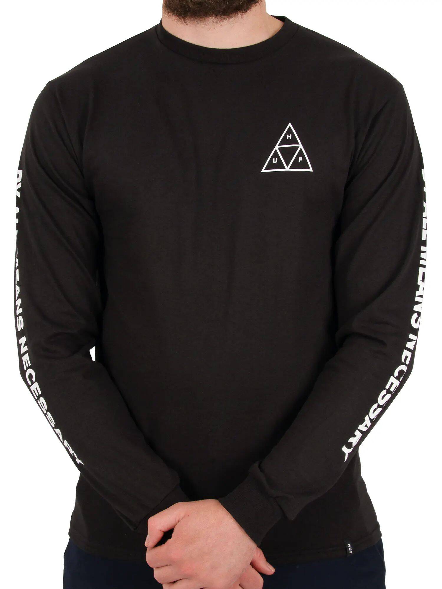 Huf Essentials TT Long Sleeve T Shirt - Black