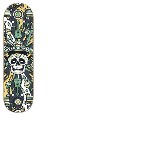 Hydroponic Mexican Skull 2.0 Skateboard Deck - Black 8.375"