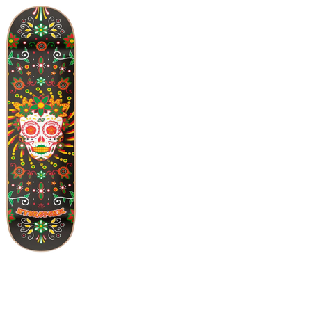 Hydroponic Mexican Skull 2.0 Skateboard Deck - Black Catrina 8.25"