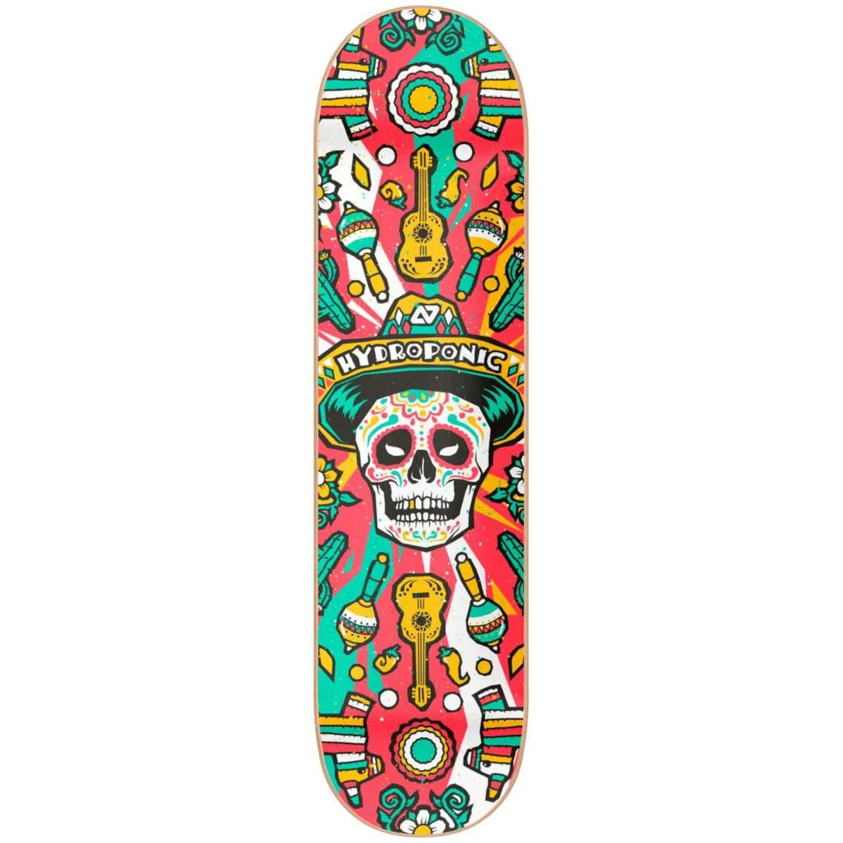 Hydroponic Mexican Skull 2.0 Skateboard Deck - Red 8"