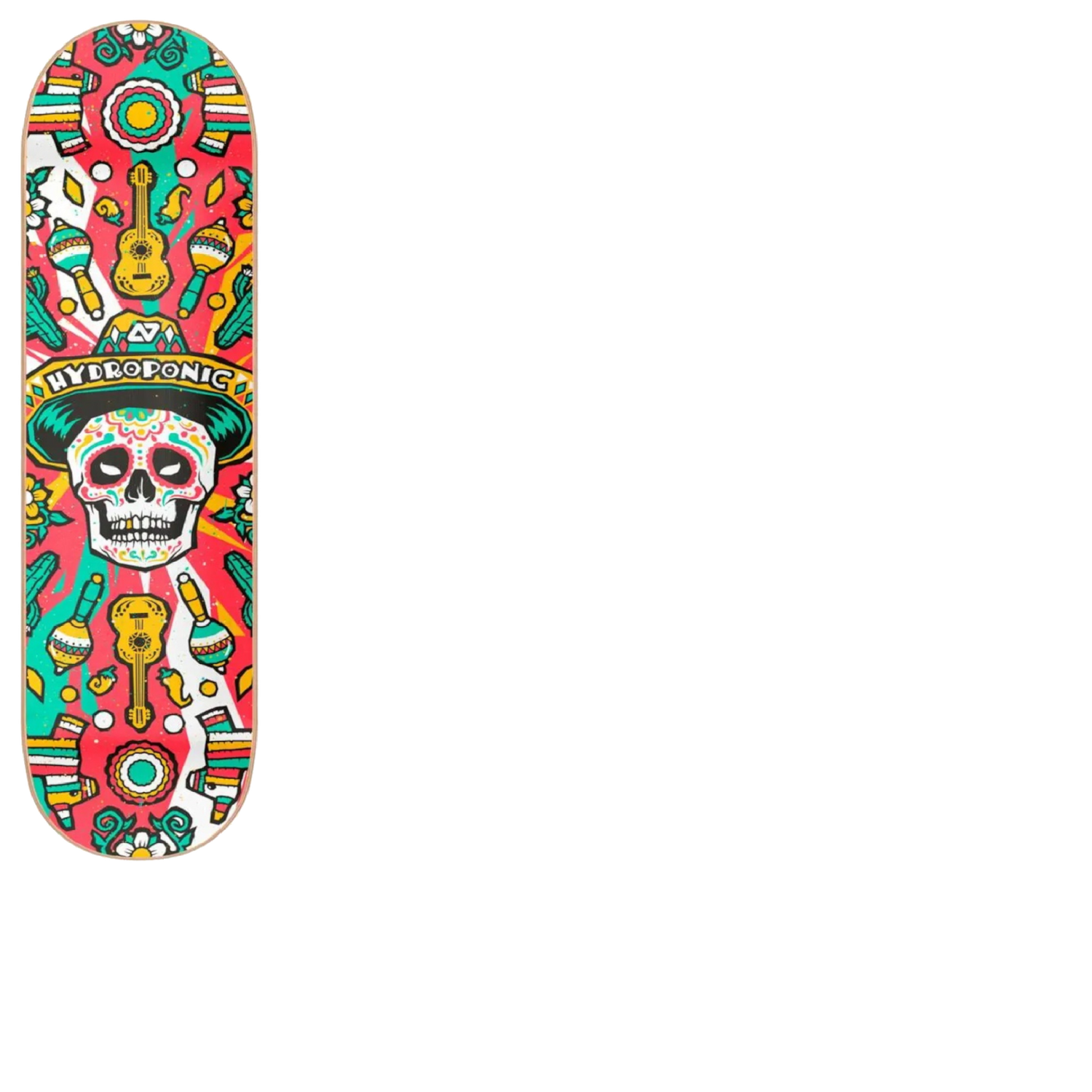 Hydroponic Mexican Skull 2.0 Skateboard Deck - Red 8"