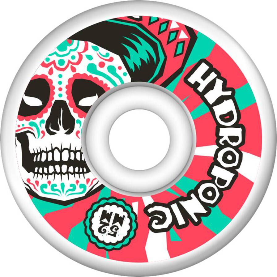 Hydroponic Mexican Skull 2.0 Skateboard Wheels - White/Red 52mm