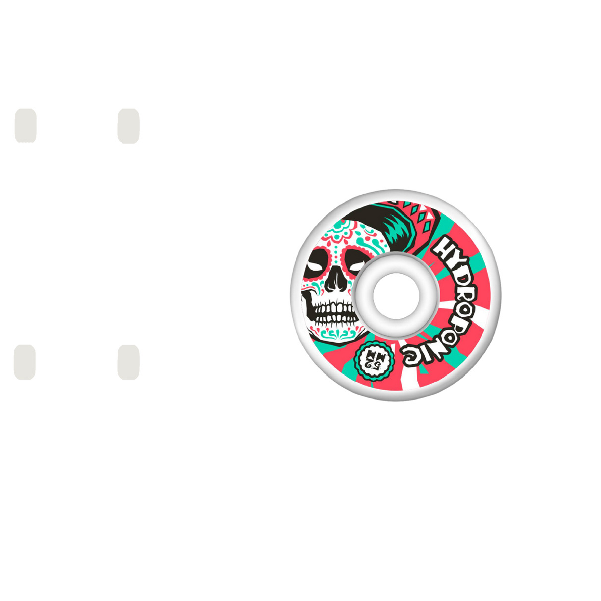 Hydroponic Mexican Skull 2.0 Skateboard Wheels - White/Red 52mm