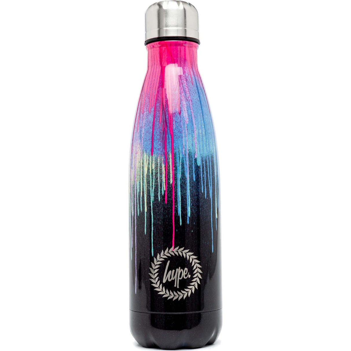 Hype Metal Water Bottle 500ml - Pink Drip Crest