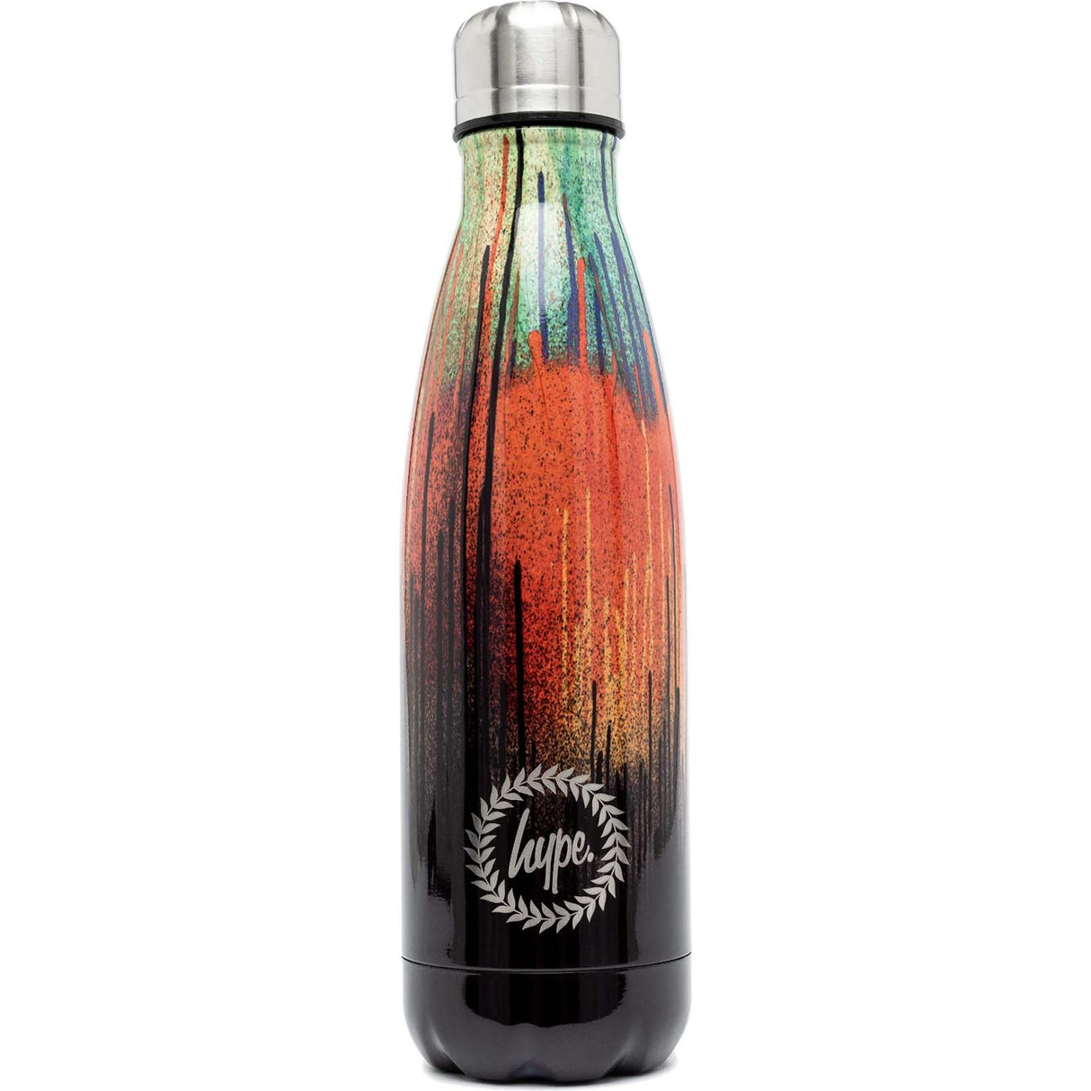 Hype Metal Water Bottle 500ml - Multi Drips Crest Red