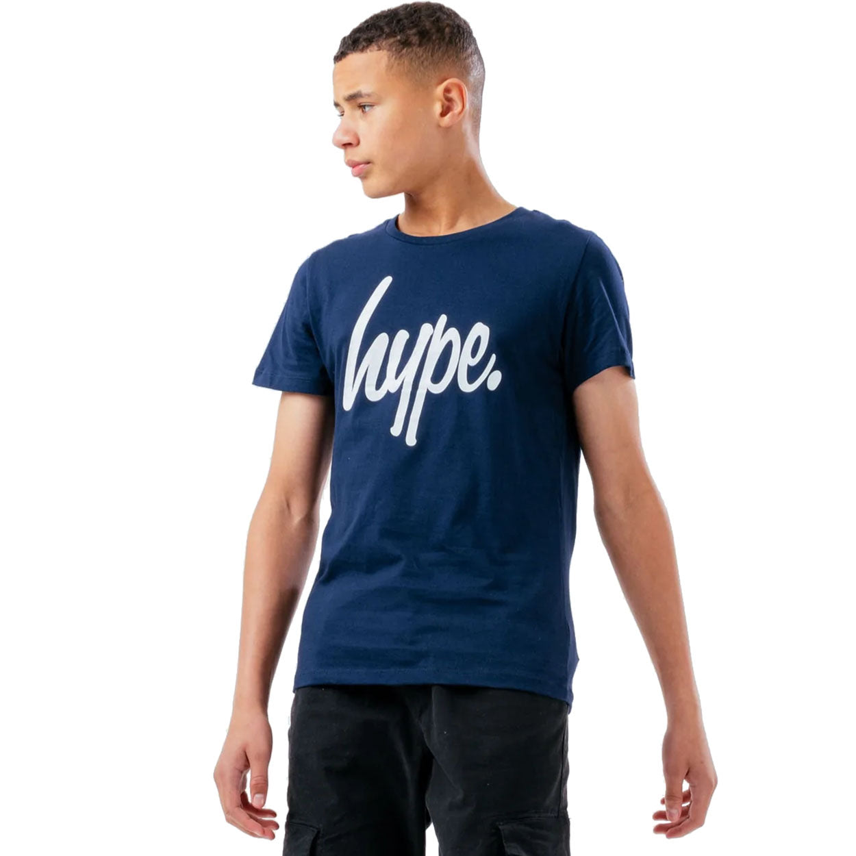 Hype Script Kids T Shirt - Navy