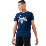 Hype Script Kids T Shirt - Navy