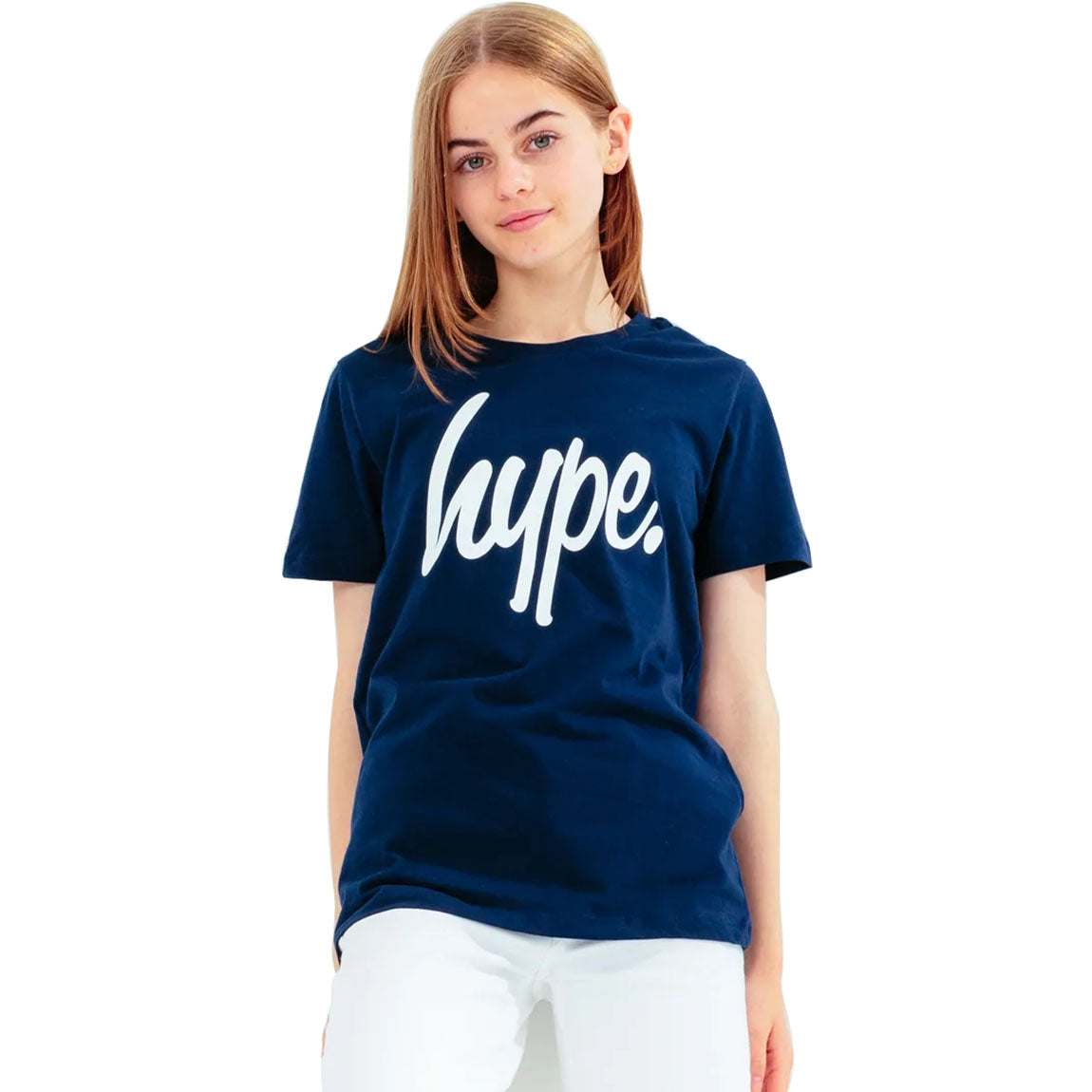 Hype Script Kids T Shirt - Navy