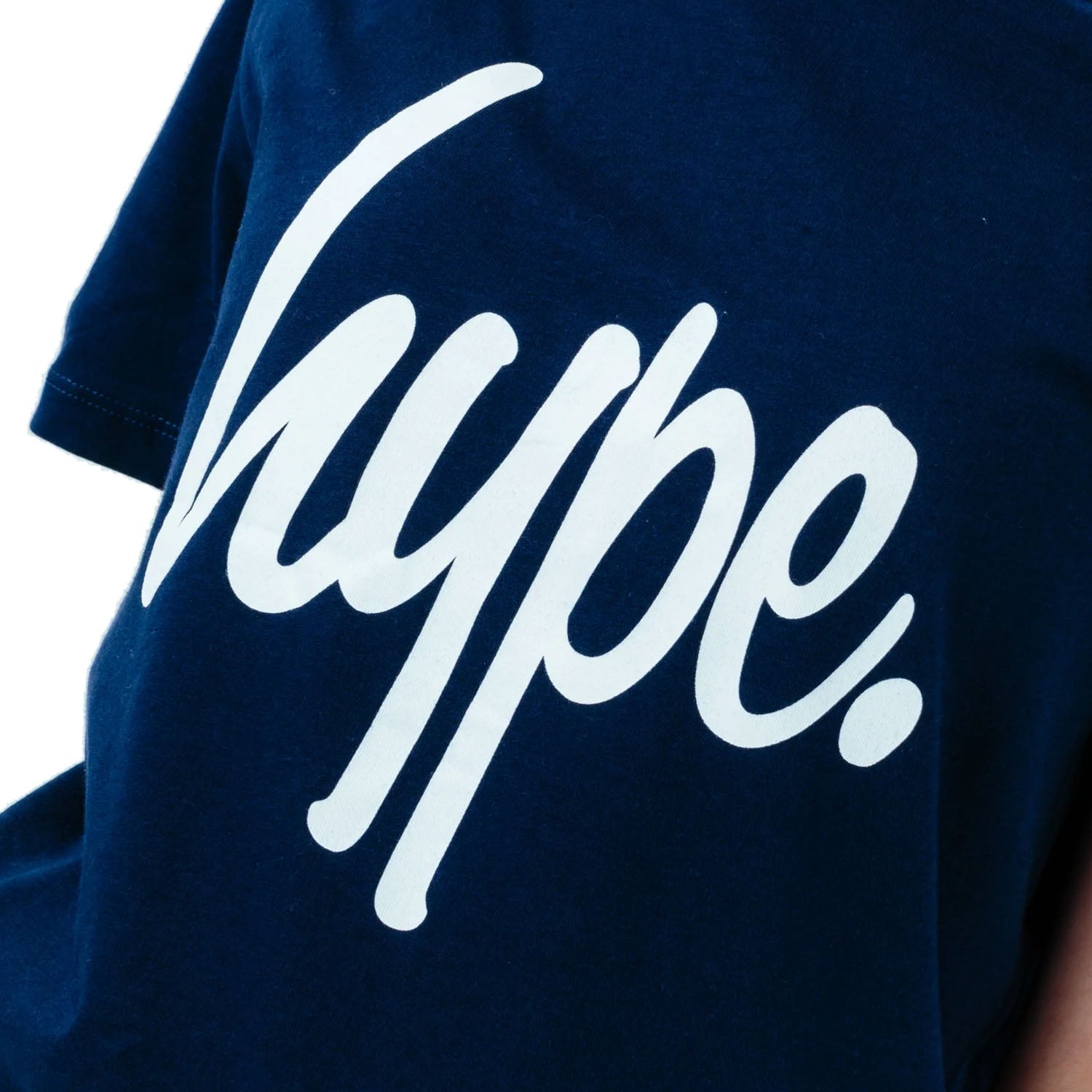Hype Script Kids T Shirt - Navy