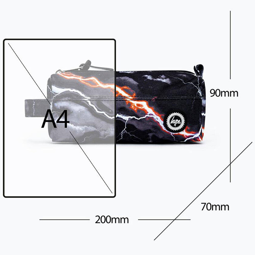 Hype Smokey Storm Outline Crest Pencil Case - Black