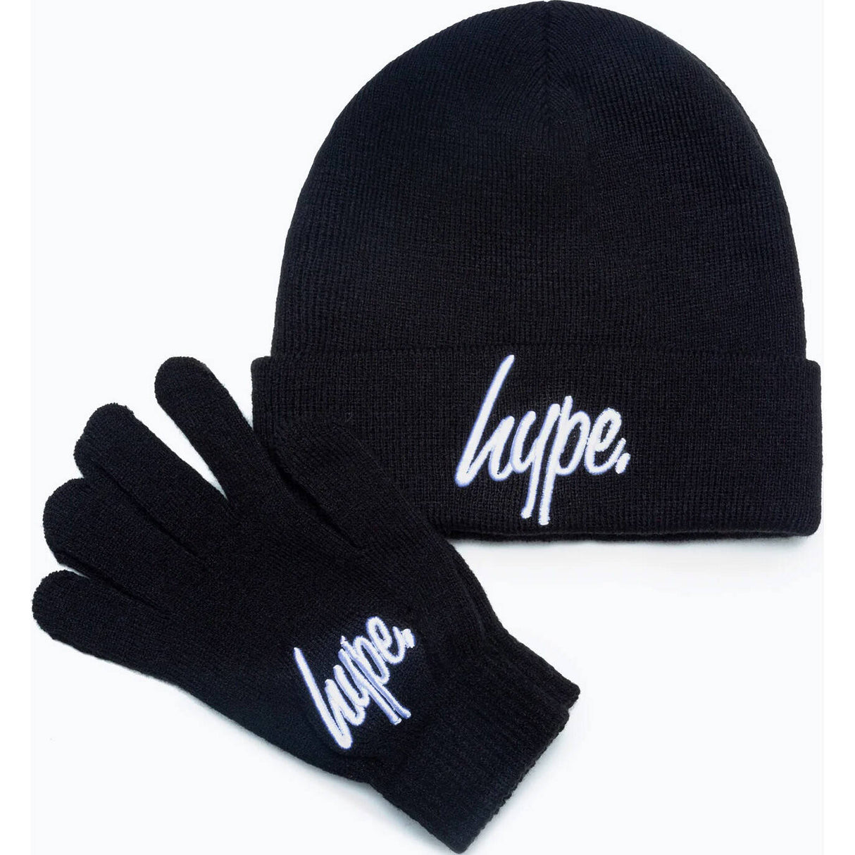 Hype Kids Hat and Glove Set - Black