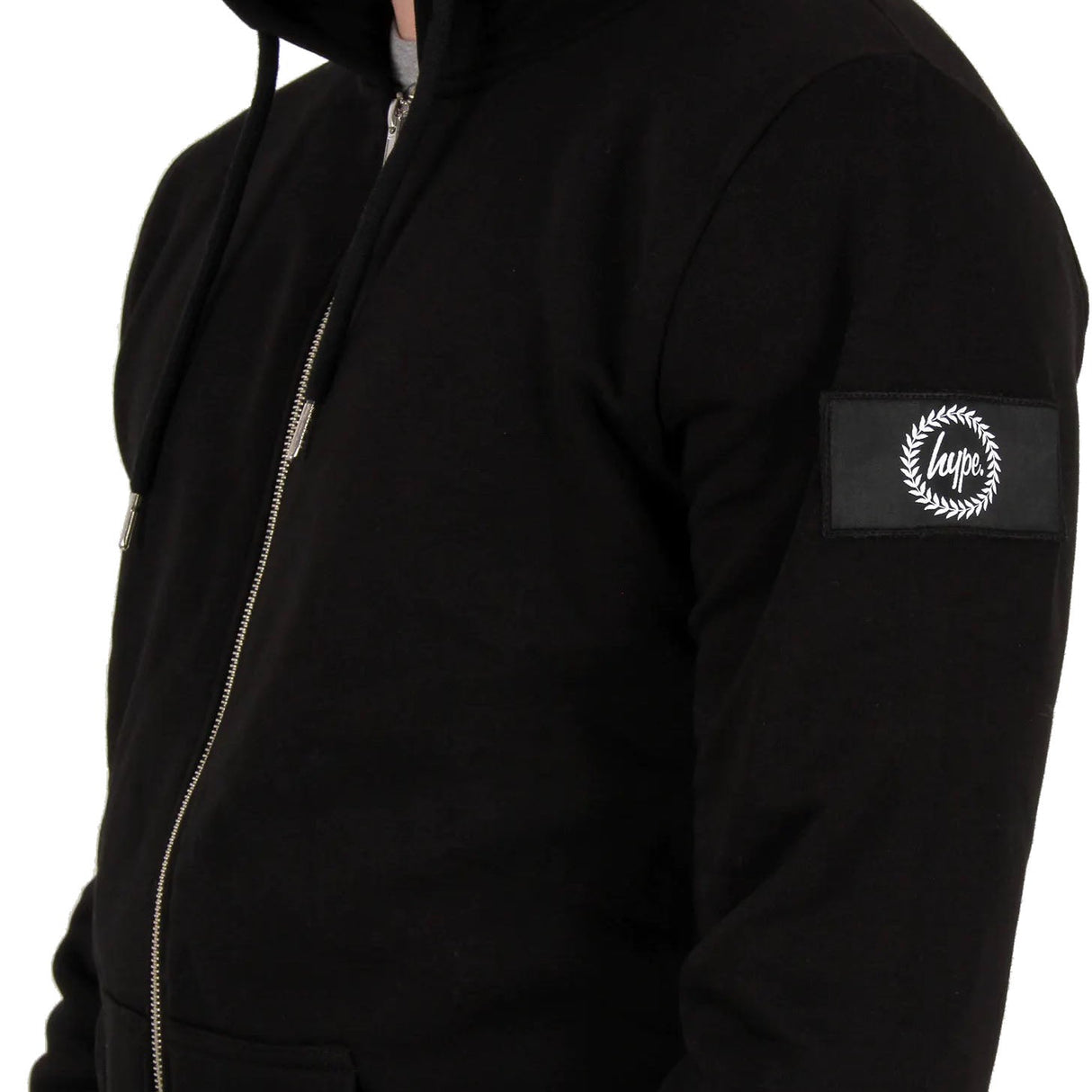 Hype Insignia Zip Hoodie - Black