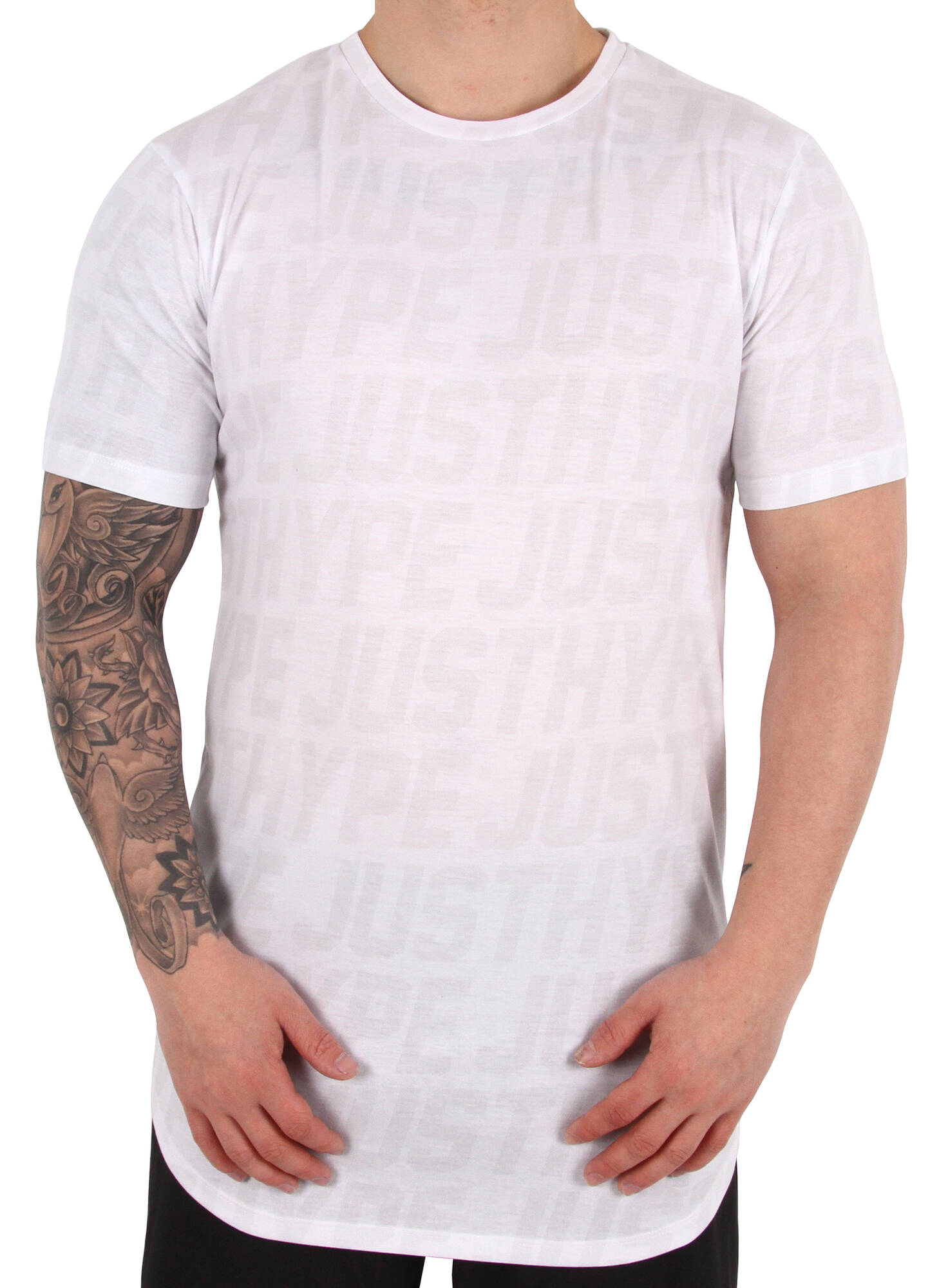 Hype Tonal Sporting T-Shirt - White/Grey Medium